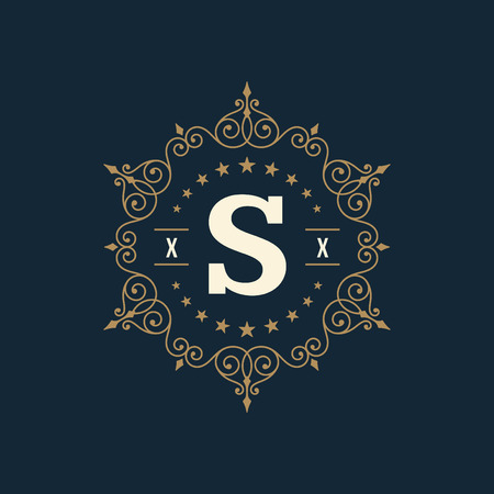 bijoux Épanouit emblème calligraphique de monogramme vecteur TDesign illustration. Conseillé pour signe Royal,